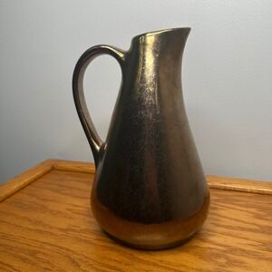 Coo-ee Pottery Australia 1978 John Lucas Gunmetal Glaze Studio Pitcher Ewer